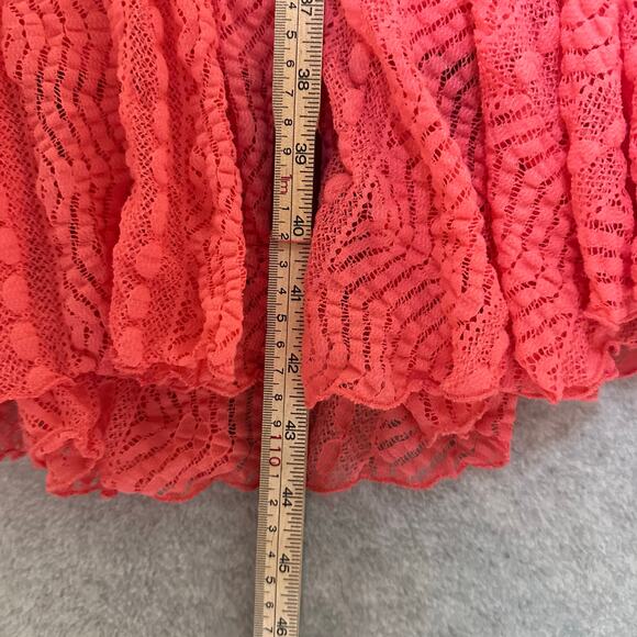 Rabbit Rabbit Rabbit Midi Dress Size 10 Coral Lace Overlay Romantic Babydoll NEW - Picture 11 of 14
